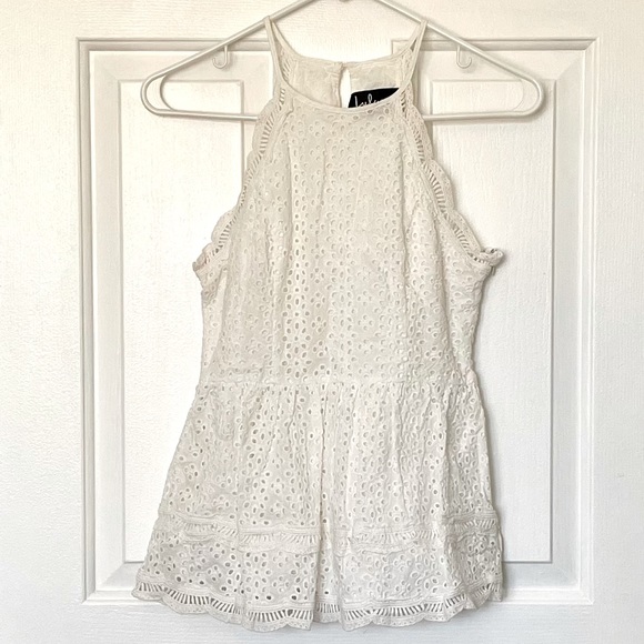 Lulu’s - Be True White Lace Peplum Tank Top - Picture 4 of 6